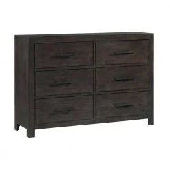 Holland 6-Drawer 17 in. Depth Dresser in Dark Walnut by Picket House Furnishings