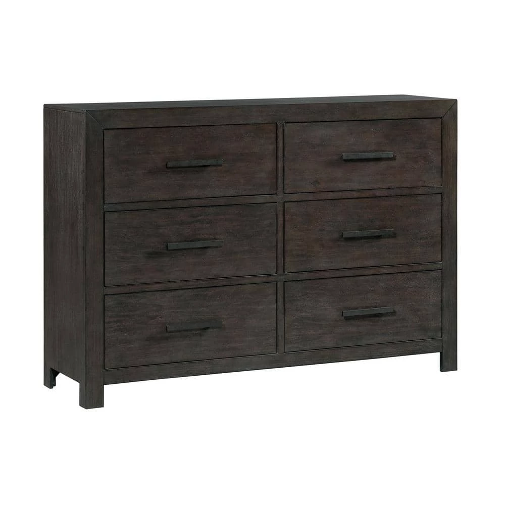 Holland 6-Drawer 17 in. Depth Dresser in Dark Walnut by Picket House Furnishings 1 Holland 6-Drawer 17 in. Depth Dresser in Dark Walnut by Picket House Furnishings