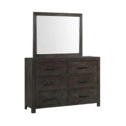 Holland 6-Drawer Dresser with Mirror in Dark Walnut by Picket House Furnishings