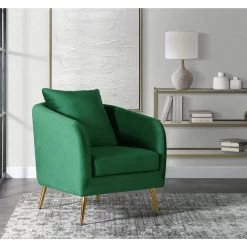 Zuri Accent Arm Chair with Gold Legs in Emerald by Picket House Furnishings -Picket House Furnishings Sales Store emerald picket house furnishings accent chairs ujs294101mle 31 1000