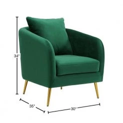 Zuri Accent Arm Chair with Gold Legs in Emerald by Picket House Furnishings -Picket House Furnishings Sales Store emerald picket house furnishings accent chairs ujs294101mle 40 1000