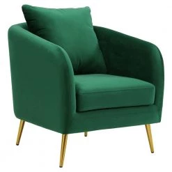 Zuri Accent Arm Chair with Gold Legs in Emerald by Picket House Furnishings