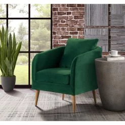 Zoe Accent Arm Chair with Wooden Legs in Emerald by Picket House Furnishings -Picket House Furnishings Sales Store emerald picket house furnishings accent chairs ujs294101wle 31 1000