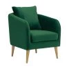 Zoe Accent Arm Chair with Wooden Legs in Emerald by Picket House Furnishings