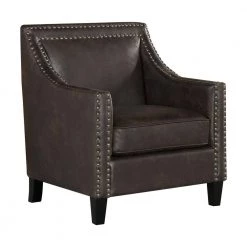 Sierra Espresso Elly Chair with Chrome Nails by Picket House Furnishings -Picket House Furnishings Sales Store espresso picket house furnishings accent chairs uer3005100e 40 1000