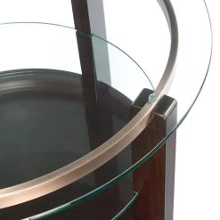 Benton 2-Piece 35 in. Espresso/Clear Medium Round Glass Coffee Table Set with Casters by Picket House Furnishings -Picket House Furnishings Sales Store espresso picket house furnishings coffee tables cel1002pc 44 1000