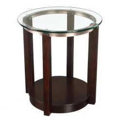 Benton 3-Piece 35 in. Espresso Medium Round Glass Coffee Table Set with Casters by Picket House Furnishings -Picket House Furnishings Sales Store espresso picket house furnishings coffee tables cel1003pc 4f 1000