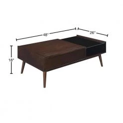 Morgan 48 in. Espresso Large Rectangle Wood Coffee Table with Lift Top by Picket House Furnishings -Picket House Furnishings Sales Store espresso picket house furnishings coffee tables cjtn400cte 40 1000