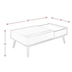 Morgan 48 in. Espresso Large Rectangle Wood Coffee Table with Lift Top by Picket House Furnishings -Picket House Furnishings Sales Store espresso picket house furnishings coffee tables cjtn400cte 76 1000