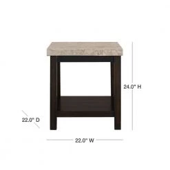 Caleb Espresso Marble-Top End Table by Picket House Furnishings -Picket House Furnishings Sales Store espresso picket house furnishings end side tables cks100ete 40 1000