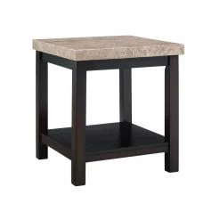Caleb Espresso Marble-Top End Table by Picket House Furnishings