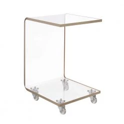 Peek Acrylic 13 in. Snack Table in Gold by Picket House Furnishings