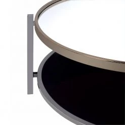 Monaco 2-Piece 35 in. Gold/Slate Medium Round Glass Coffee Table Set with Shelf by Picket House Furnishings -Picket House Furnishings Sales Store gold slate picket house furnishings coffee tables ceh1002pc 44 1000