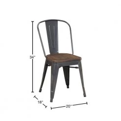 Davis Metal Gray/Brown Bar Stool (Set of 2) by Picket House Furnishings -Picket House Furnishings Sales Store gray brown with a walnut finish picket house furnishings bar stools bmy100che 40 1000