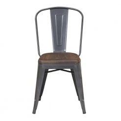 Davis Metal Gray/Brown Bar Stool (Set of 2) by Picket House Furnishings -Picket House Furnishings Sales Store gray brown with a walnut finish picket house furnishings bar stools bmy100che 4f 1000