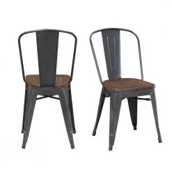 Davis Metal Gray/Brown Bar Stool (Set of 2) by Picket House Furnishings