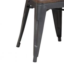 Davis Metal Gray/Brown Bar Stool (Set of 2) by Picket House Furnishings -Picket House Furnishings Sales Store gray brown with a walnut finish picket house furnishings bar stools bmy100che fa 1000