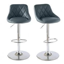 Baltimore Adjustable Gray Bar Stool (Set of 2) by Picket House Furnishings 13 Baltimore Adjustable Gray Bar Stool (Set of 2) by Picket House Furnishings -Picket House Furnishings Sales Store gray chrome picket house furnishings bar stools bms900bse 1d 1000