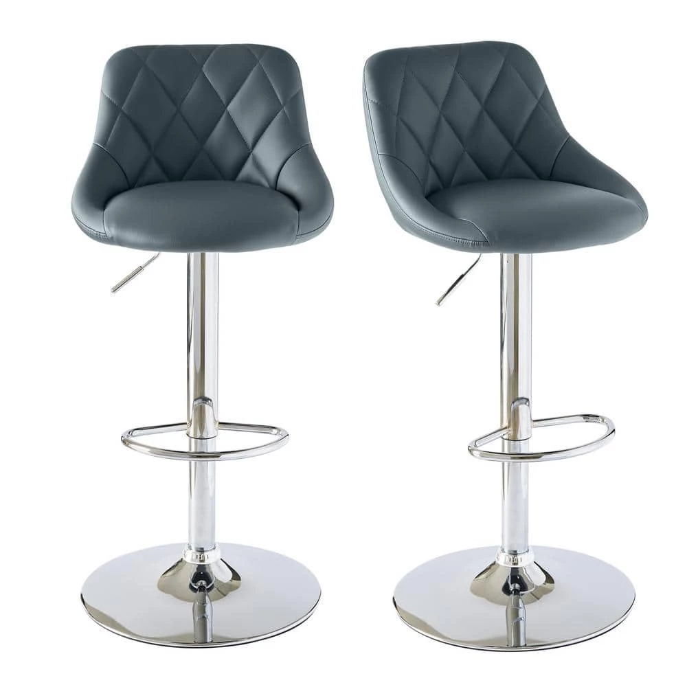 Baltimore Adjustable Gray Bar Stool (Set of 2) by Picket House Furnishings 4 Baltimore Adjustable Gray Bar Stool (Set of 2) by Picket House Furnishings - Image 4