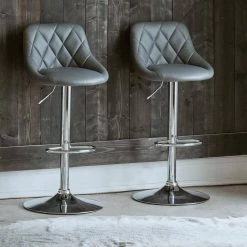 Baltimore Adjustable Gray Bar Stool (Set of 2) by Picket House Furnishings