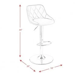 Baltimore Adjustable Gray Bar Stool (Set of 2) by Picket House Furnishings 19 Baltimore Adjustable Gray Bar Stool (Set of 2) by Picket House Furnishings -Picket House Furnishings Sales Store gray chrome picket house furnishings bar stools bms900bse 76 1000