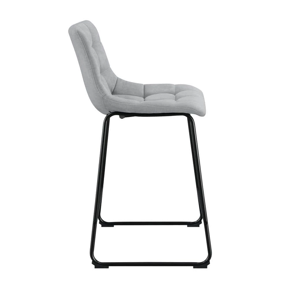 Richmond 25 in. Grey High Back Metal Counter Stool in Linen (Set of 2) by Picket House Furnishings 5 Richmond 25 in. Grey High Back Metal Counter Stool in Linen (Set of 2) by Picket House Furnishings - Image 5