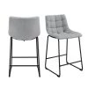 Richmond 25 in. Grey High Back Metal Counter Stool in Linen (Set of 2) by Picket House Furnishings