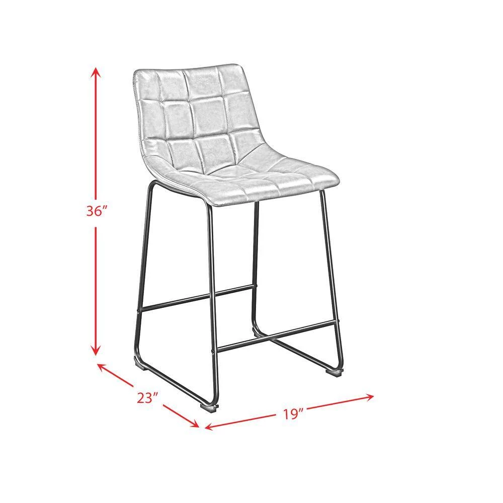 Richmond 25 in. Grey High Back Metal Counter Stool in Linen (Set of 2) by Picket House Furnishings 8 Richmond 25 in. Grey High Back Metal Counter Stool in Linen (Set of 2) by Picket House Furnishings - Image 8