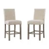 Turner 24 in. Natural High Back Wood Counter Chair Set (Set of 2) by Picket House Furnishings