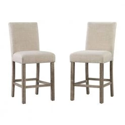 Turner 24 in. Natural High Back Wood Counter Chair Set (Set of 2) by Picket House Furnishings