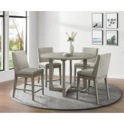 Calderon 24 in. High Back Wood Counter Height Side Chair Set in Gray (Set of 2) by Picket House Furnishings -Picket House Furnishings Sales Store gray picket house furnishings bar stools d 12040 csc3 31 1000