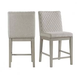 Calderon 24 in. High Back Wood Counter Height Side Chair Set in Gray (Set of 2) by Picket House Furnishings