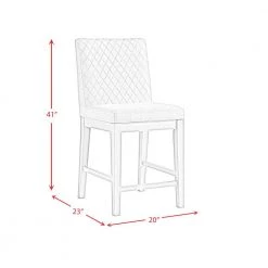 Calderon 24 in. High Back Wood Counter Height Side Chair Set in Gray (Set of 2) by Picket House Furnishings -Picket House Furnishings Sales Store gray picket house furnishings bar stools d 12040 csc3 76 1000