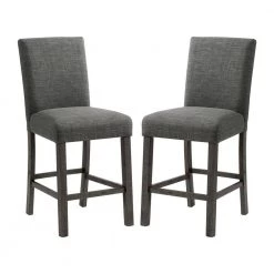 Turner 24 in. Charcoal High Back Wood Counter Chair Set (Set of 2) by Picket House Furnishings