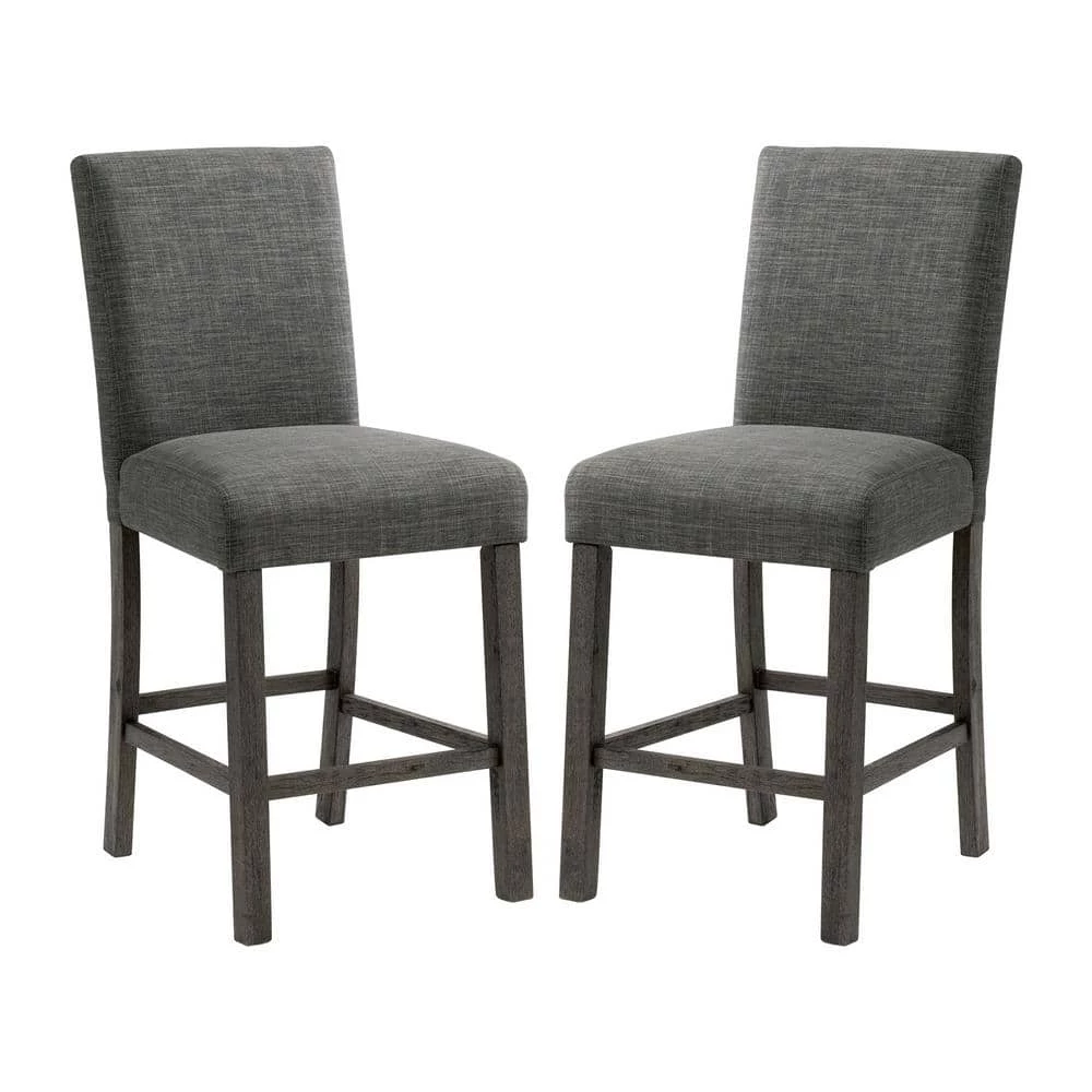 Turner 24 in. Charcoal High Back Wood Counter Chair Set (Set of 2) by Picket House Furnishings 1 Turner 24 in. Charcoal High Back Wood Counter Chair Set (Set of 2) by Picket House Furnishings