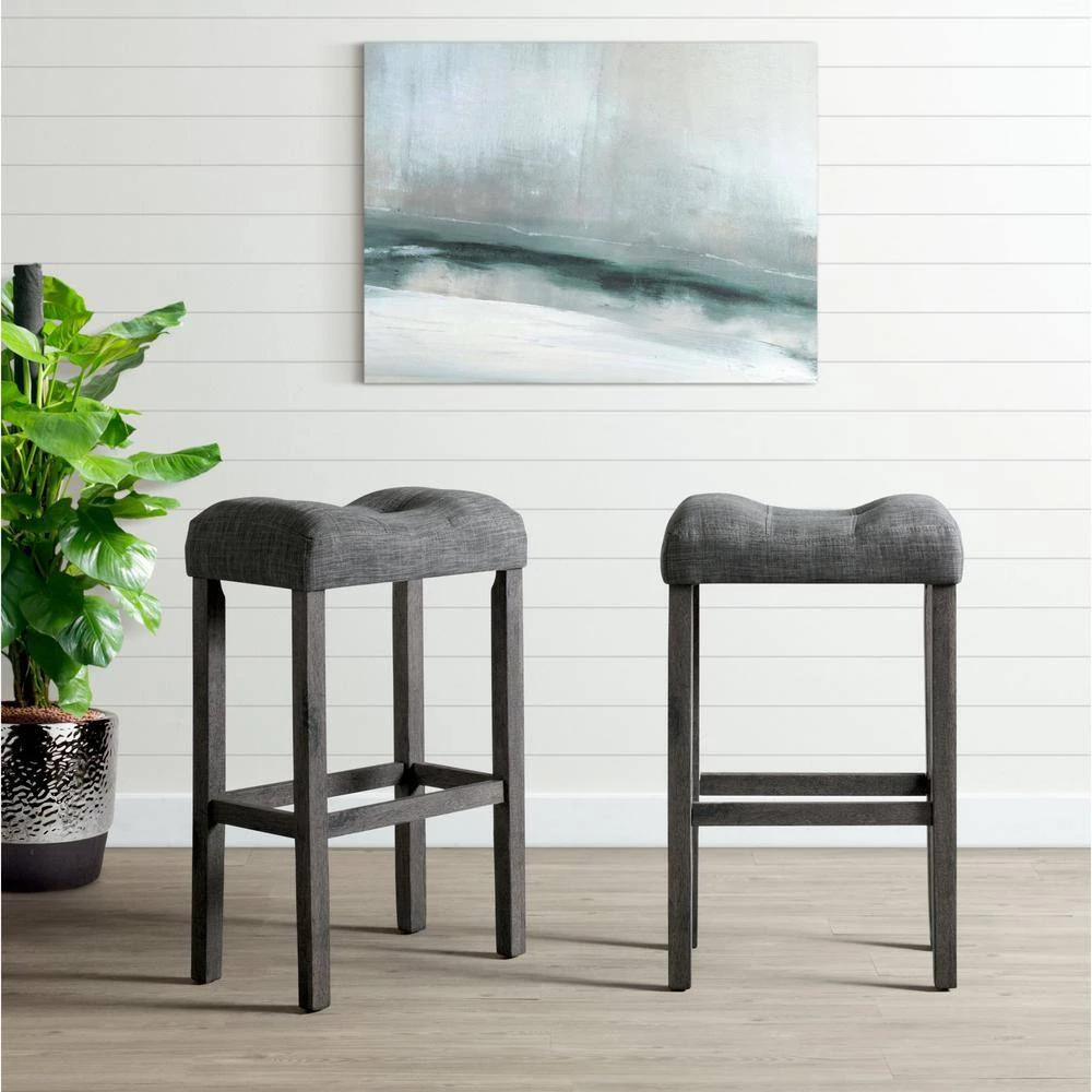 Turner 30 in. Charcoal Backless Wood Barstool Set (Set of 2) by Picket House Furnishings 9 Turner 30 in. Charcoal Backless Wood Barstool Set (Set of 2) by Picket House Furnishings - Image 9