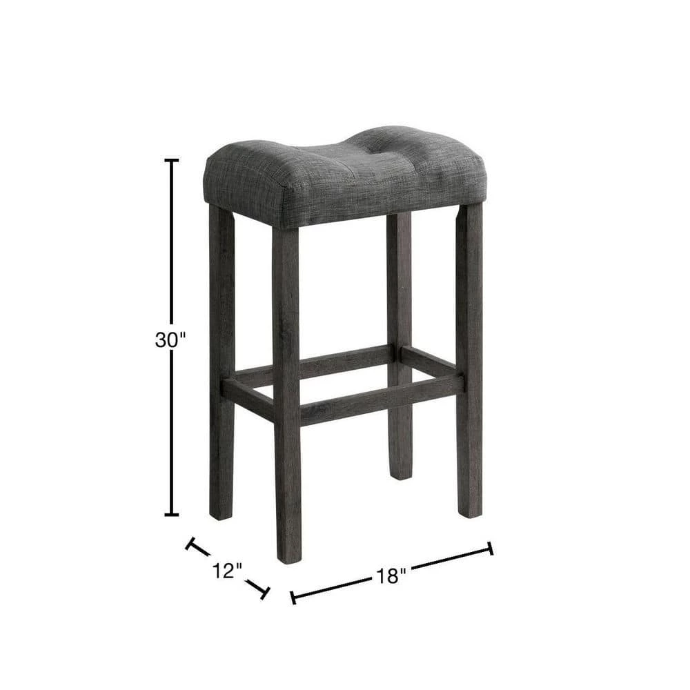 Turner 30 in. Charcoal Backless Wood Barstool Set (Set of 2) by Picket House Furnishings 3 Turner 30 in. Charcoal Backless Wood Barstool Set (Set of 2) by Picket House Furnishings - Image 3