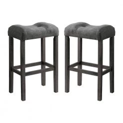 Turner 30 in. Charcoal Backless Wood Barstool Set (Set of 2) by Picket House Furnishings
