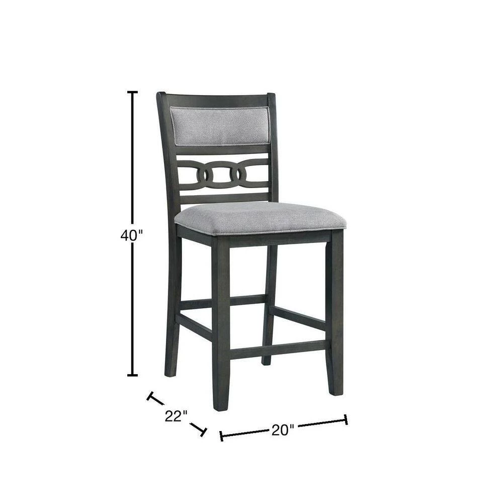 Taylor 24 in. Gray High Back Wood Counter Height Side Chair Set (Set of 2) by Picket House Furnishings 3 Taylor 24 in. Gray High Back Wood Counter Height Side Chair Set (Set of 2) by Picket House Furnishings - Image 3