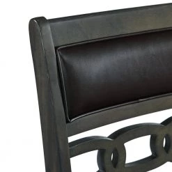 Taylor 24 in. Gray High Back Counter Height Faux Leather Side Chair Set (Set of 2) by Picket House Furnishings -Picket House Furnishings Sales Store gray picket house furnishings bar stools dah355pcsc fa 1000