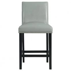 Pia 25 in. Grey Wood Faux Leather Counter Height Side Chair Set (Set of 2) by Picket House Furnishings 12 Pia 25 in. Grey Wood Faux Leather Counter Height Side Chair Set (Set of 2) by Picket House Furnishings -Picket House Furnishings Sales Store gray picket house furnishings bar stools dmi300csc 4f 1000
