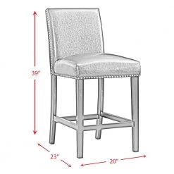 Pia 25 in. Grey Wood Faux Leather Counter Height Side Chair Set (Set of 2) by Picket House Furnishings 16 Pia 25 in. Grey Wood Faux Leather Counter Height Side Chair Set (Set of 2) by Picket House Furnishings -Picket House Furnishings Sales Store gray picket house furnishings bar stools dmi300csc 76 1000