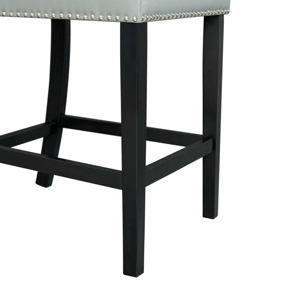 Pia 25 in. Grey Wood Faux Leather Counter Height Side Chair Set (Set of 2) by Picket House Furnishings 7 Pia 25 in. Grey Wood Faux Leather Counter Height Side Chair Set (Set of 2) by Picket House Furnishings - Image 7