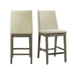 Simms 19 in. Grey High Back Wood Counter Side Chair (Set of 2) by Picket House Furnishings