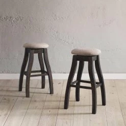 Stanford 30 in. Backless Wood Swivel Bar Stool Set in Walnut (Set of 2) by Picket House Furnishings 17 Stanford 30 in. Backless Wood Swivel Bar Stool Set in Walnut (Set of 2) by Picket House Furnishings -Picket House Furnishings Sales Store gray picket house furnishings bar stools dst100bswsbtf 31 1000