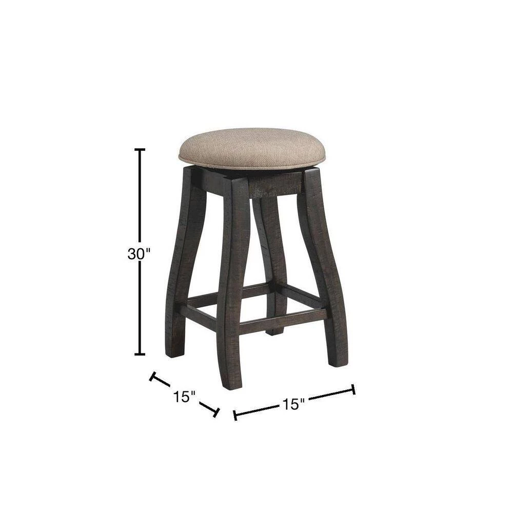 Stanford 30 in. Backless Wood Swivel Bar Stool Set in Walnut (Set of 2) by Picket House Furnishings 3 Stanford 30 in. Backless Wood Swivel Bar Stool Set in Walnut (Set of 2) by Picket House Furnishings - Image 3