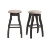 Stanford 30 in. Backless Wood Swivel Bar Stool Set in Walnut (Set of 2) by Picket House Furnishings