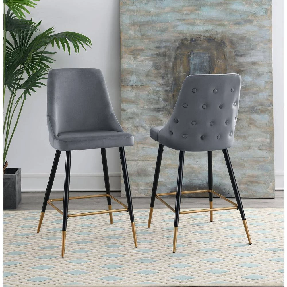 Zia 27 in. Gunmetal High Back Metal Bar Stool (Set of 2) by Picket House Furnishings 9 Zia 27 in. Gunmetal High Back Metal Bar Stool (Set of 2) by Picket House Furnishings - Image 9