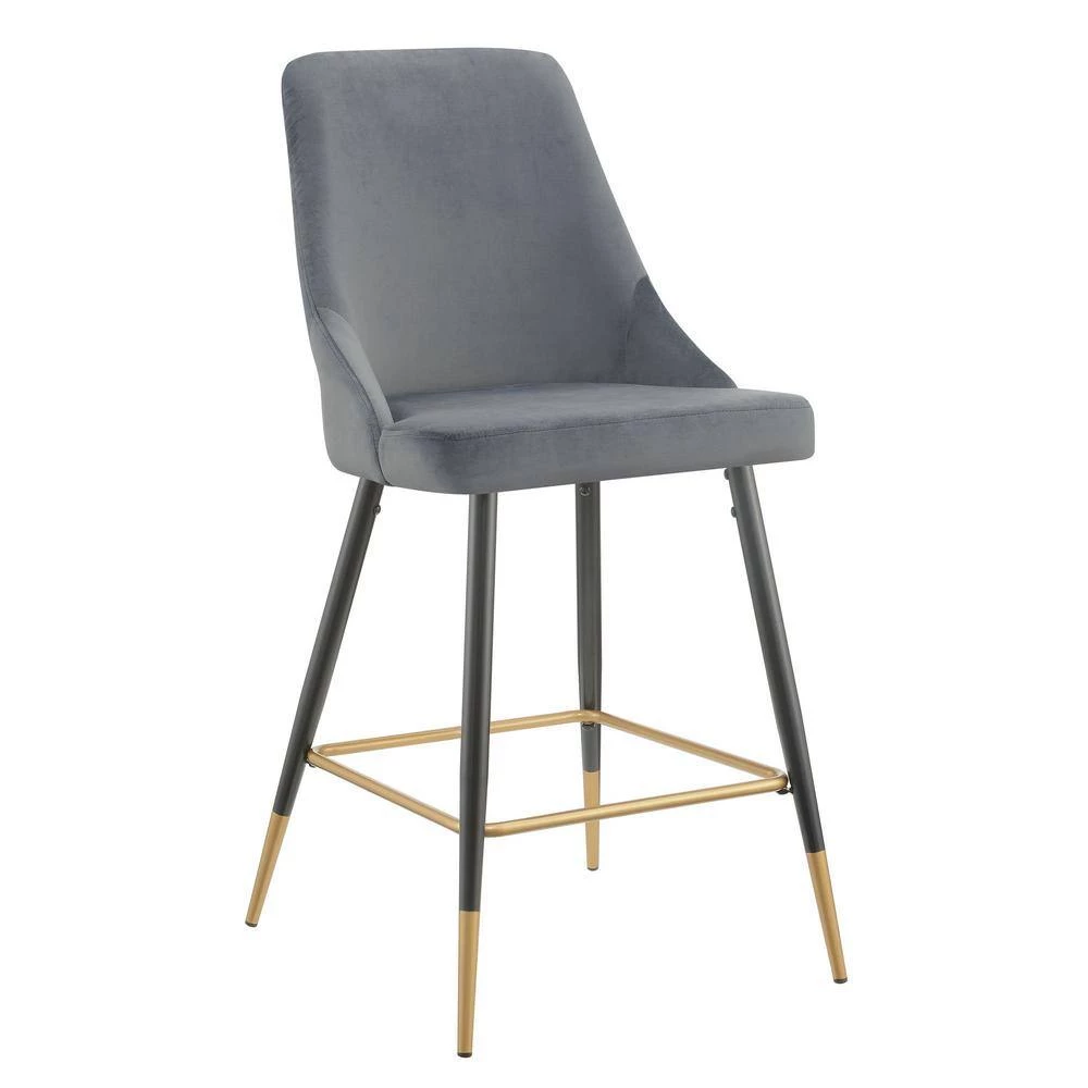 Zia 27 in. Gunmetal High Back Metal Bar Stool (Set of 2) by Picket House Furnishings 2 Zia 27 in. Gunmetal High Back Metal Bar Stool (Set of 2) by Picket House Furnishings - Image 2