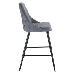 Ziva 27 in. Gunmetal High Back Metal Bar Stool (Set of 2) by Picket House Furnishings -Picket House Furnishings Sales Store gray picket house furnishings bar stools r 2070 288 bse 1f 1000